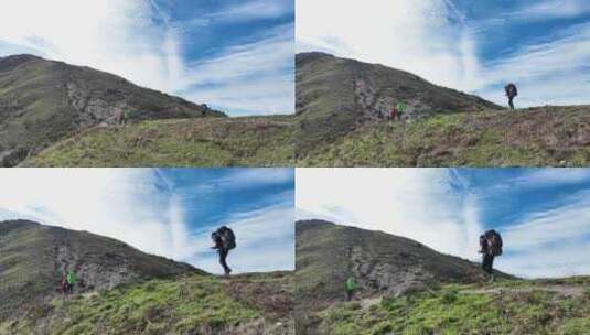 徒步登山高清在线视频素材下载