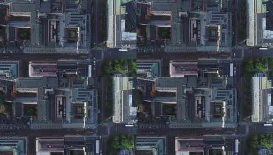 4k航拍俯瞰城市建筑交通高清在线视频素材下载