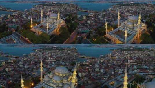 斋月伊斯坦布尔苏莱曼尼耶清真寺高清在线视频素材下载