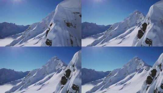 4K-唯美雪山航拍高清在线视频素材下载