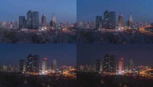 乌鲁木齐城市夜景延时高清在线视频素材下载