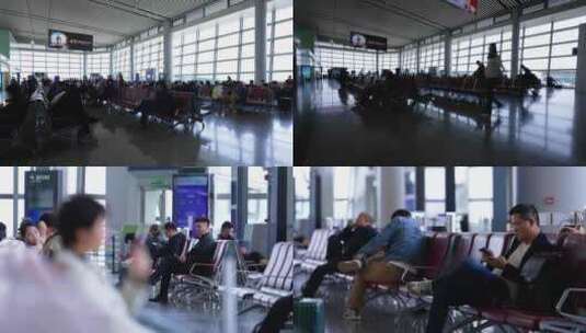 长沙黄花机场航站楼航空港候机合集高清在线视频素材下载