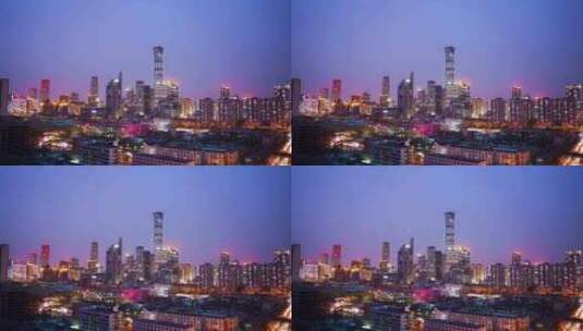 北京cbd 夜景延时高清在线视频素材下载