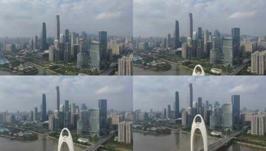 航拍视角广州城市风光高清在线视频素材下载