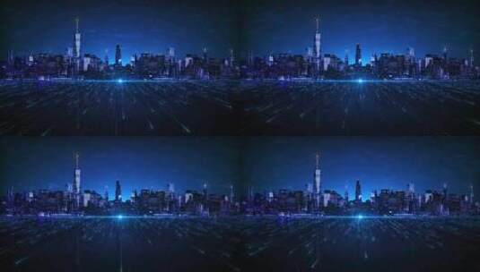 未来数字城市天际线大数据人工智能物联网城高清在线视频素材下载