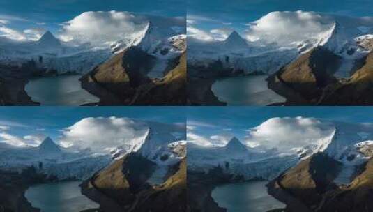 西藏那曲比如萨普神山圣山圣湖冰川延时高清在线视频素材下载