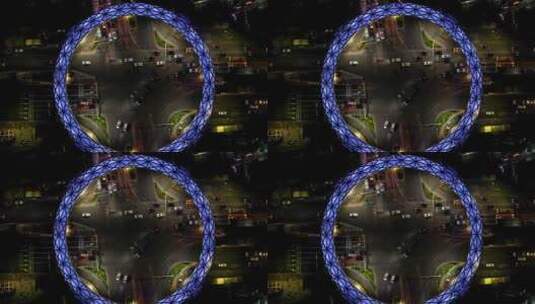 龙华大和天桥夜景航拍延时高清在线视频素材下载