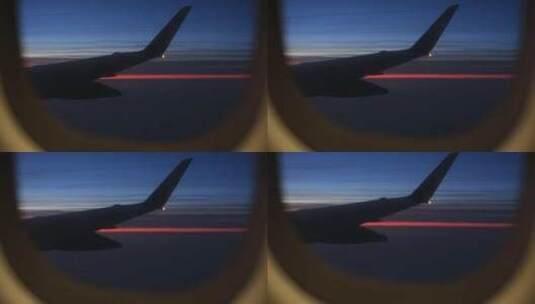 飞机窗外的夕阳和晚霞高清在线视频素材下载