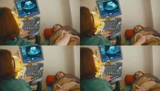 孕妇的超声波医生监控孩子高清在线视频素材下载