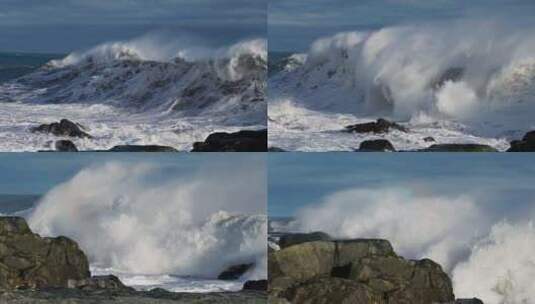 海，波浪，破碎，岩石高清在线视频素材下载