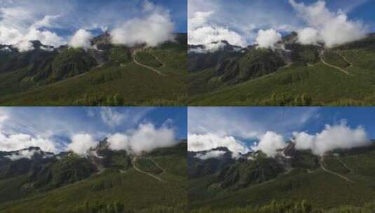 白云在山上移动延时高清在线视频素材下载