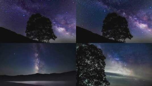 20组唯美夜晚星空银河星夜星云星星宇宙合集高清在线视频素材下载