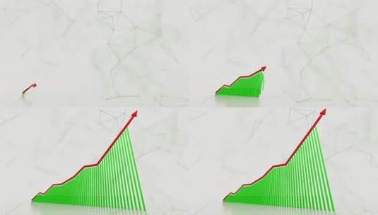 上升条形图跟随箭头高清的3D动画高清在线视频素材下载