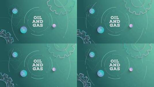 信息图石油和天然气绿色背景循环高清在线视频素材下载