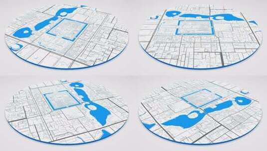 3d模型北京地图背景循环。围绕中国城市空高清在线视频素材下载