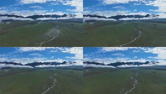 贺兰草原云雾缭绕 贺兰山 蓝天白云15高清在线视频素材下载