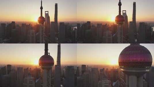 上海东方明珠日出景观高清在线视频素材下载