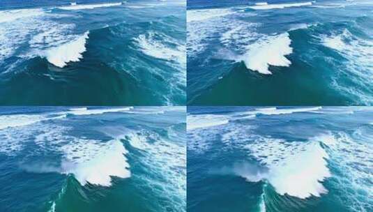 海浪飞溅鸟瞰图大海海洋海水浪花高清在线视频素材下载