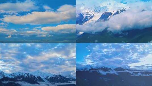 高端雪山大气磅礴航拍震撼延时片头大屏背景高清在线视频素材下载
