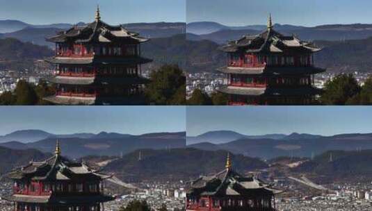 航拍美丽的丽江古城高清在线视频素材下载