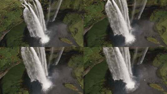 瀑布飞流直下俯拍高清在线视频素材下载
