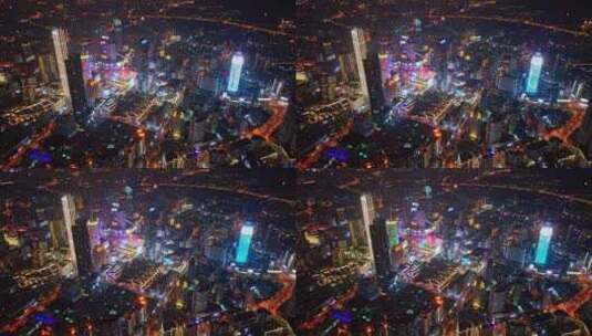 中国江苏无锡城市夜景航拍高清在线视频素材下载