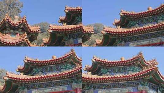 北京颐和园万寿山阳光下古建筑高清在线视频素材下载