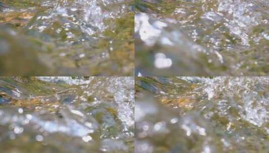 河边流水河流河水小溪山泉泉水水流升格大自高清在线视频素材下载