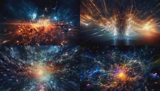 奇点爆炸 宇宙诞生 穿越时空 星系星空高清在线视频素材下载