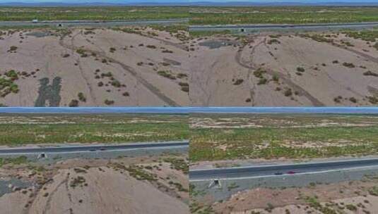 新疆吐鲁番盆地湿地航拍高清在线视频素材下载