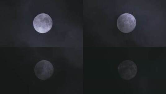 月亮与云彩高清在线视频素材下载