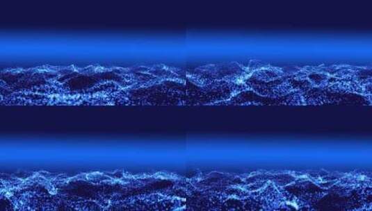 蓝背景粒子海洋波浪高清在线视频素材下载