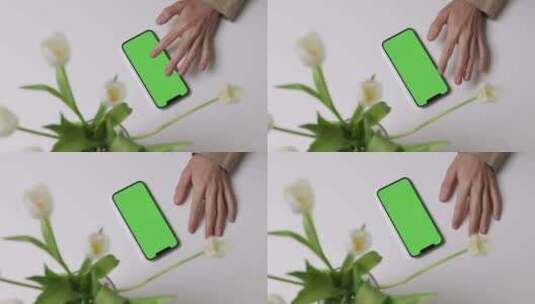 手指点击手机绿幕高清在线视频素材下载