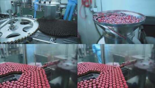 药品口服液生产车间灌装 4K素材高清在线视频素材下载