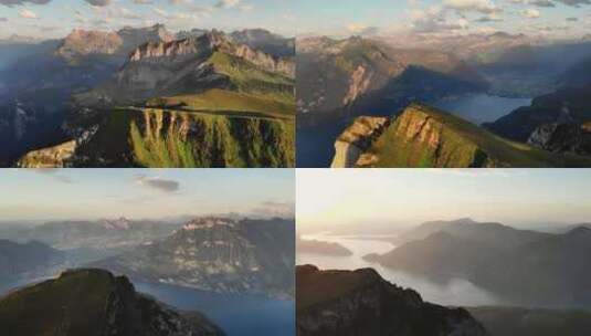 在瑞士的金色夏日日落期间，围绕尼德鲍恩·高清在线视频素材下载