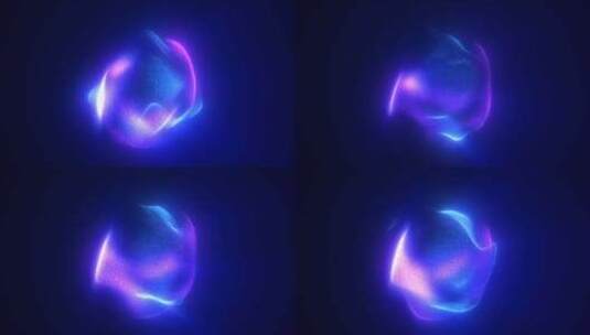 蓝紫色能量魔球圆形高科技数字球芯高清在线视频素材下载