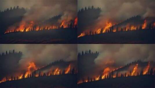 AIGC素材 森林火灾 山火防治高清在线视频素材下载