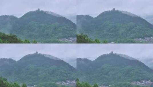 4k湖南湘西凤凰古城烟雨航拍高清在线视频素材下载
