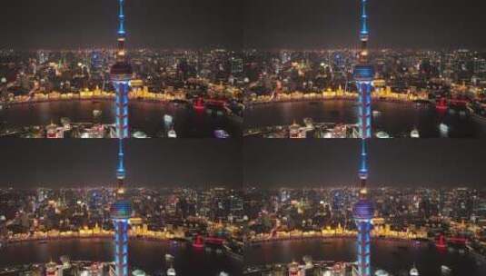 上海东方明珠夜景高清在线视频素材下载