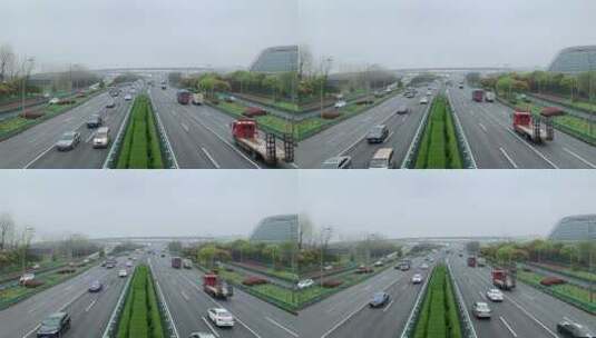 上海外环高速慢速摄影高清在线视频素材下载