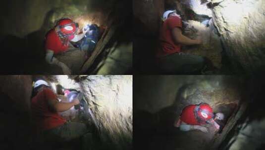 探索洞穴的冒险者高清在线视频素材下载