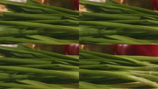 韭菜蔬菜健康三鲜馅料高清在线视频素材下载