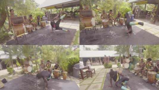 牙买加的舞者在地上表演高清在线视频素材下载