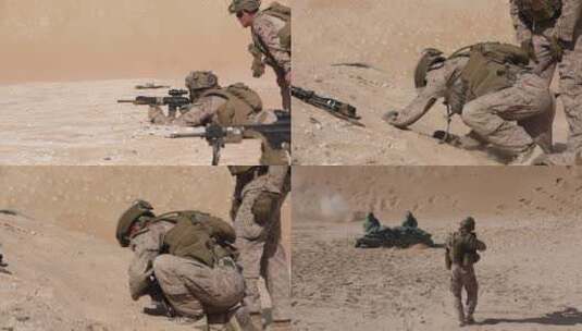 美国士兵在进行射击和手榴弹训练高清在线视频素材下载
