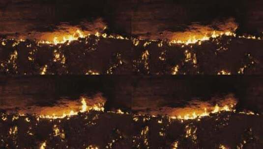土库曼斯坦火山口的火焰 高清在线视频素材下载