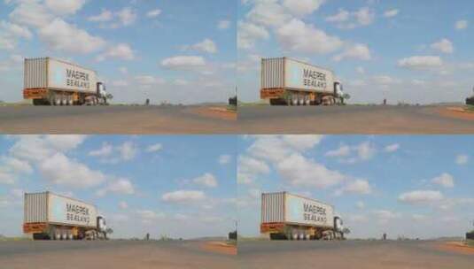卡车停在肯尼亚道路上高清在线视频素材下载