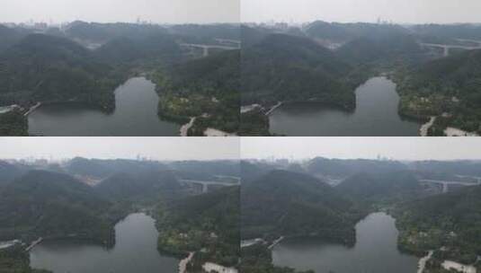 贵阳 黔灵山 4A 景区 黔灵湖 航拍高清在线视频素材下载