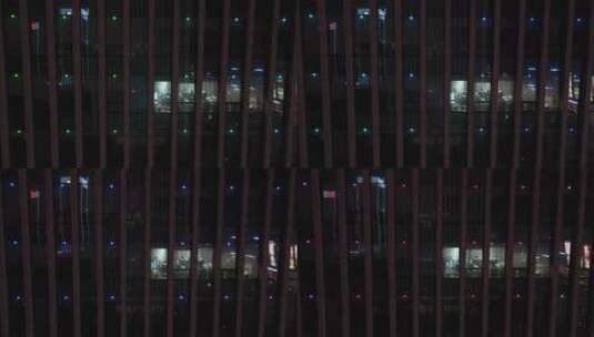 无锡金融街夜景市民中心全景4K航拍高清在线视频素材下载