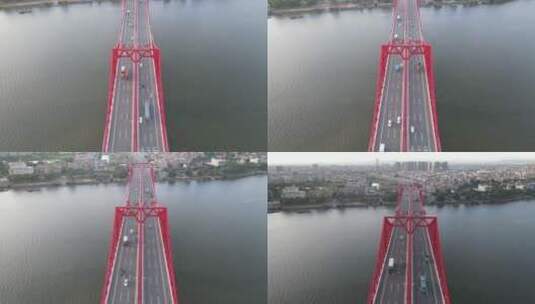 跨江大桥航拍高清在线视频素材下载