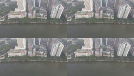 广州珠江老城区航拍高清在线视频素材下载